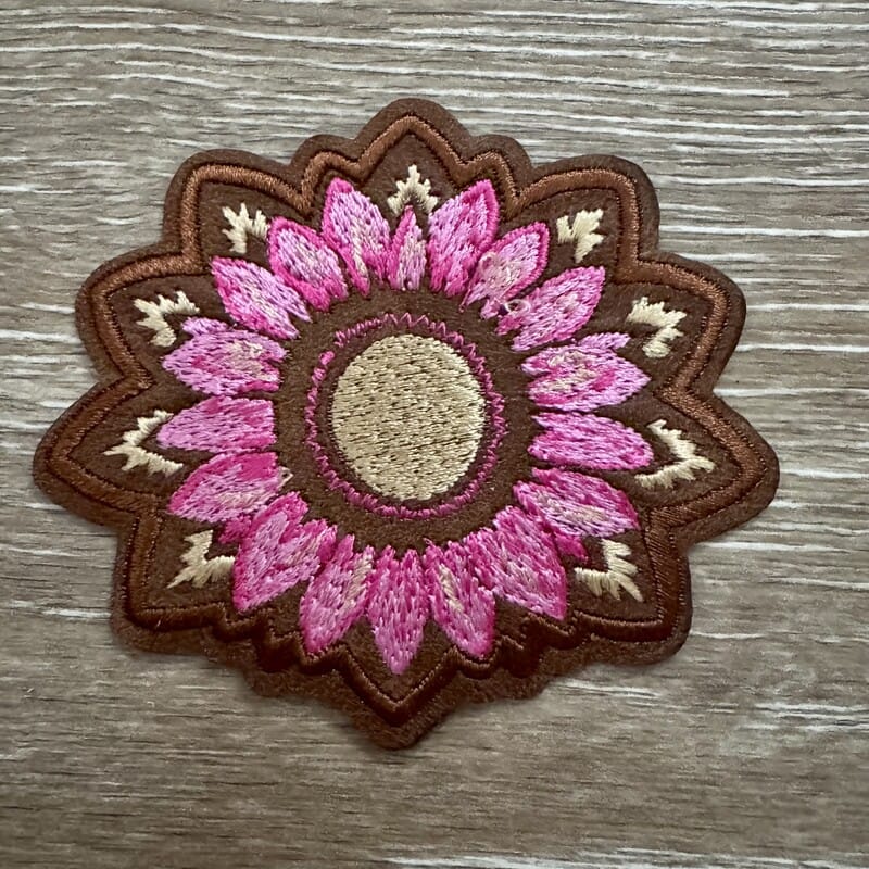 On A Whim Hats Pink Boho Bloom Iron-On Patch
