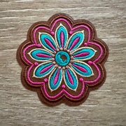 On A Whim Hats Pink Mandala Scallop Iron-On Patch
