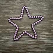 On A Whim Hats Pink Puff Star Outline Iron-On Patch