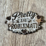 On A Whim Hats Pretty and Problematic Genuine Cowhide Iron-On Patch