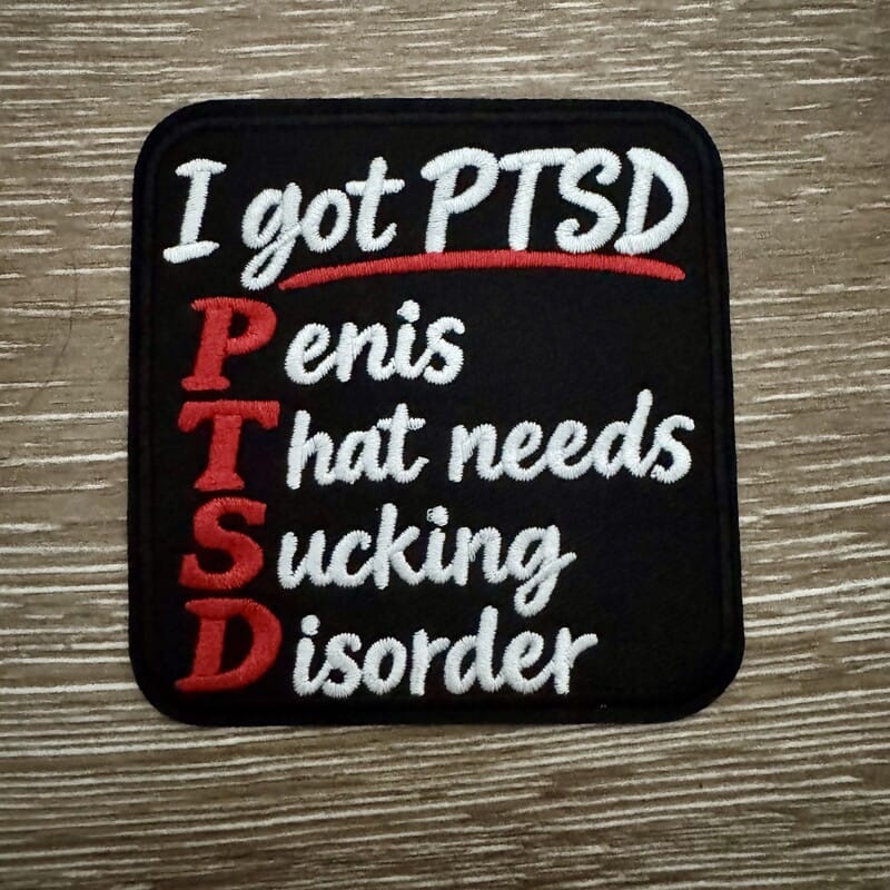 On A Whim Hats PTSD Acronym Humor Iron-On Patch