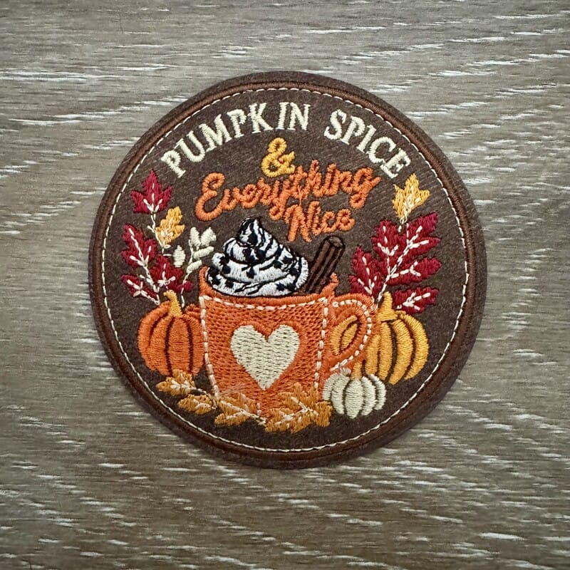 On A Whim Hats Pumpkin Spice &amp; Everything Nice Iron-On Patch