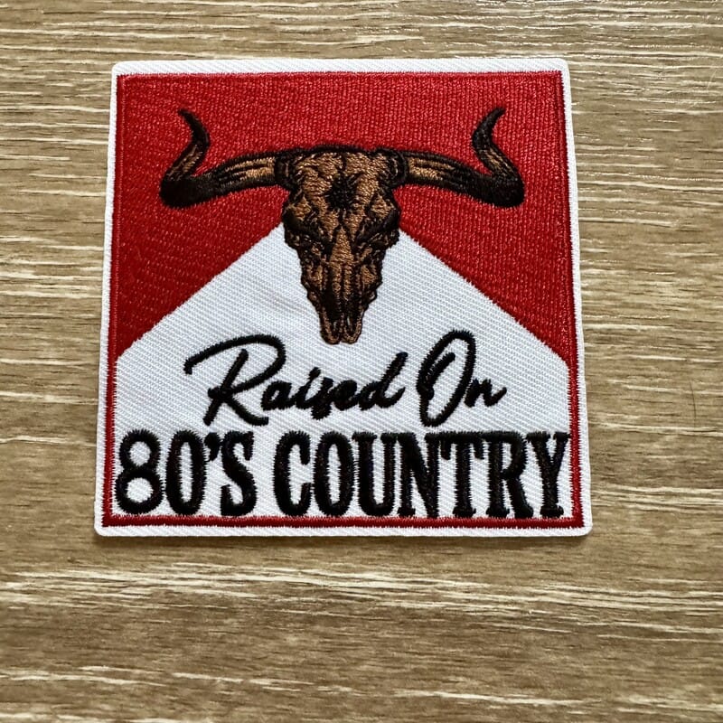 On A Whim Hats Raised On 80's Country Iron-On Patch