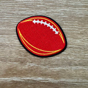 On A Whim Hats Red and Gold Football Iron-On Patch