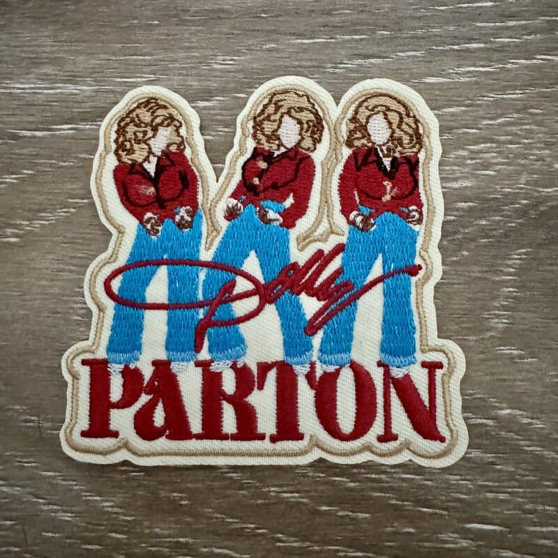 On A Whim Hats Retro Repeated Silhouette Iron-On Patch