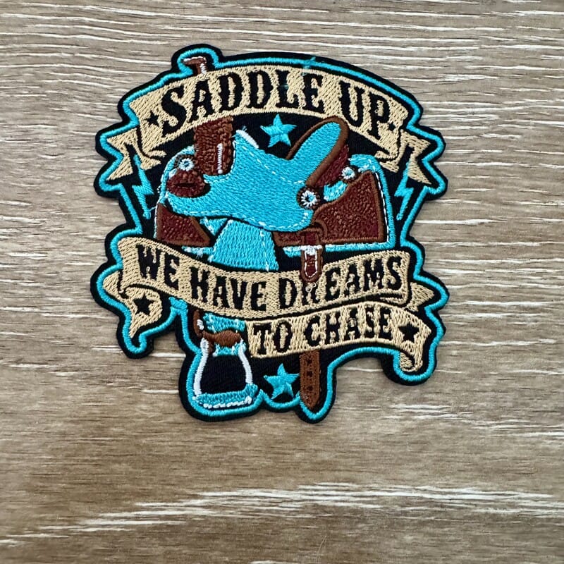 On A Whim Hats Saddle Up Dreams to Chase Western Iron-On Patch