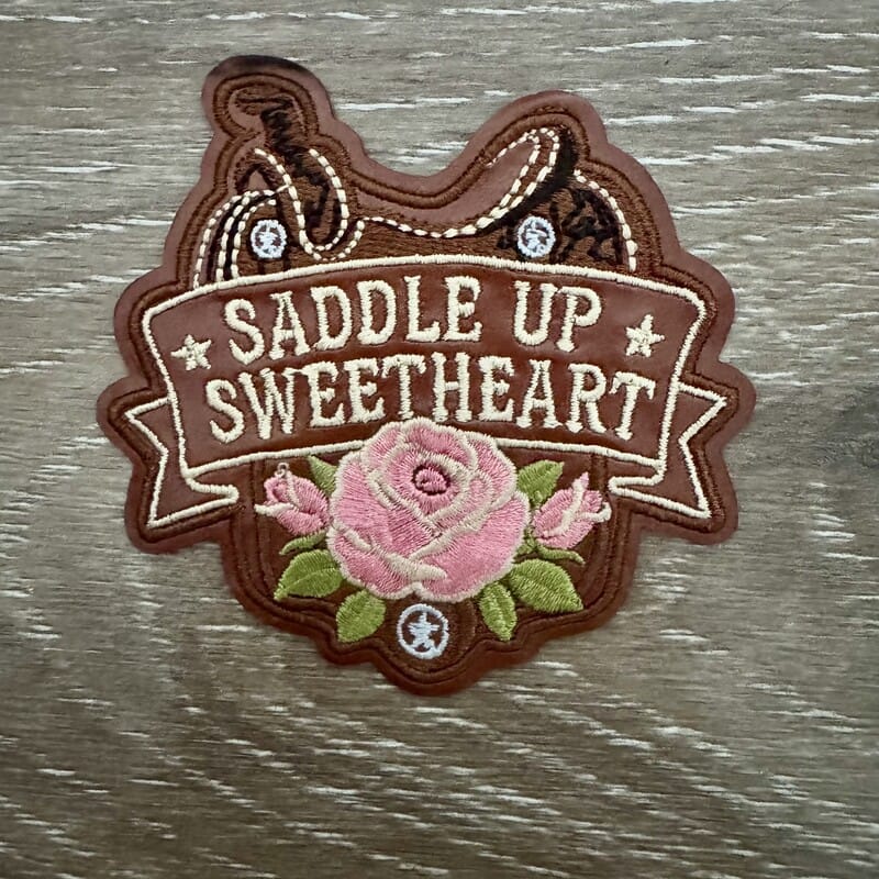 On A Whim Hats Saddle Up Sweetheart Iron-On Patch