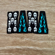 On A Whim Hats Screaming Ghost Faces and Flames Mama Iron-On Patch