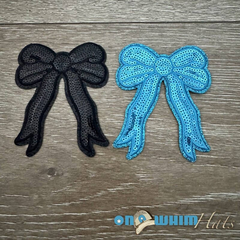 On A Whim Hats Sequin Bow Iron-On Patch (multiple colors)