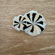 On A Whim Hats Silver Glitter Pinwheel Iron-On Patch
