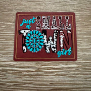 On A Whim Hats Small Town Girl Leather Iron-On Patch