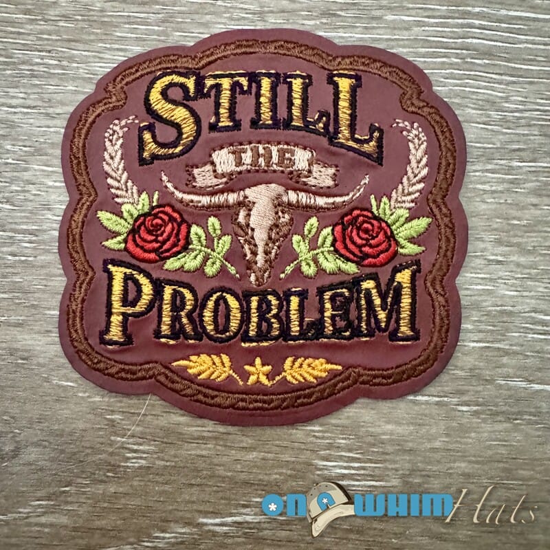 On A Whim Hats Still The Problem Iron-On  Leather Patch