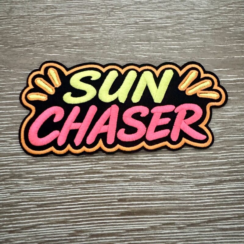 On A Whim Hats Sun Chaser Retro Iron-On Patch