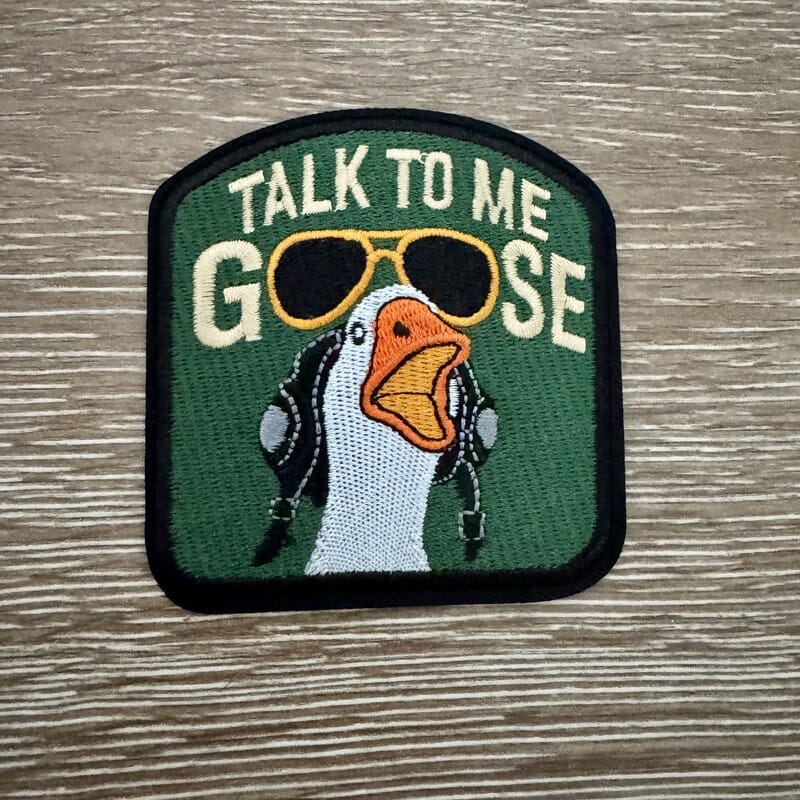 On A Whim Hats Talk To Me Goose Iron-On Patch