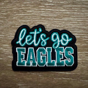 On A Whim Hats Teal Let's Go Football Script Iron-On Patch