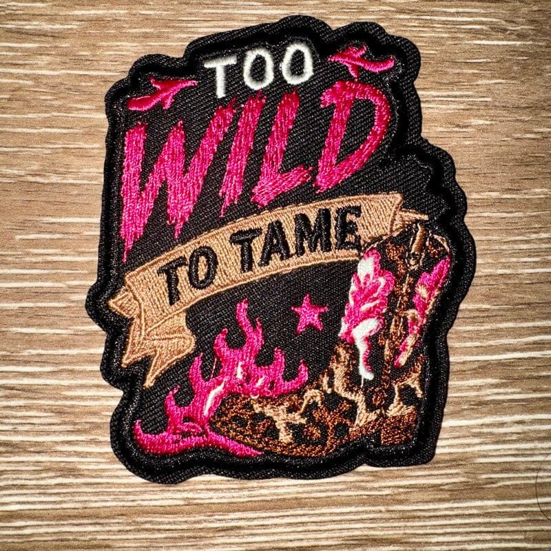 On A Whim Hats Too Wild To Tame Iron-On Patch