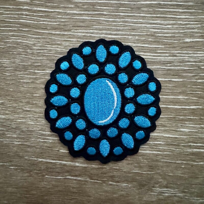On A Whim Hats Turquoise Concho Iron-On Patch