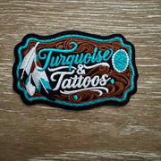 On A Whim Hats Turquoise & Tattoos Iron-On Patch