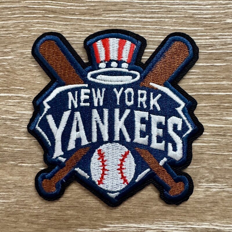 On A Whim Hats Uncle Sam Crossed Bats Baseball Iron-On Patch