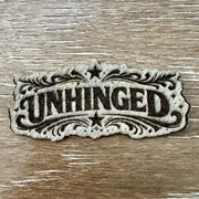 On A Whim Hats Unhinged Genuine Cowhide Iron-On Patch