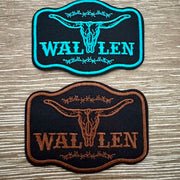 On A Whim Hats Wallen Longhorn Iron-On Patch Duo