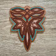 On A Whim Hats Western Boot Stitch Leather Iron-On Patch