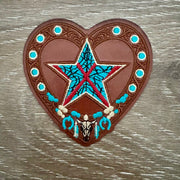 On A Whim Hats Western Heart &amp; Star Iron-On Patch