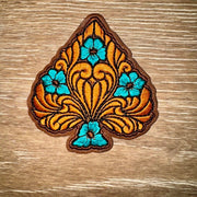 On A Whim Hats Western Tooled Spade Iron-On Patch