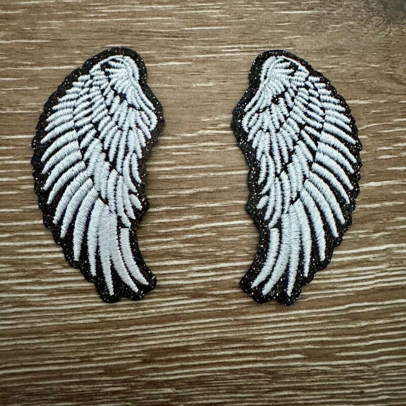On A Whim Hats White Angel Wings Iron-On Patch