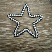 On A Whim Hats White Puff Star Outline Iron-On Patch