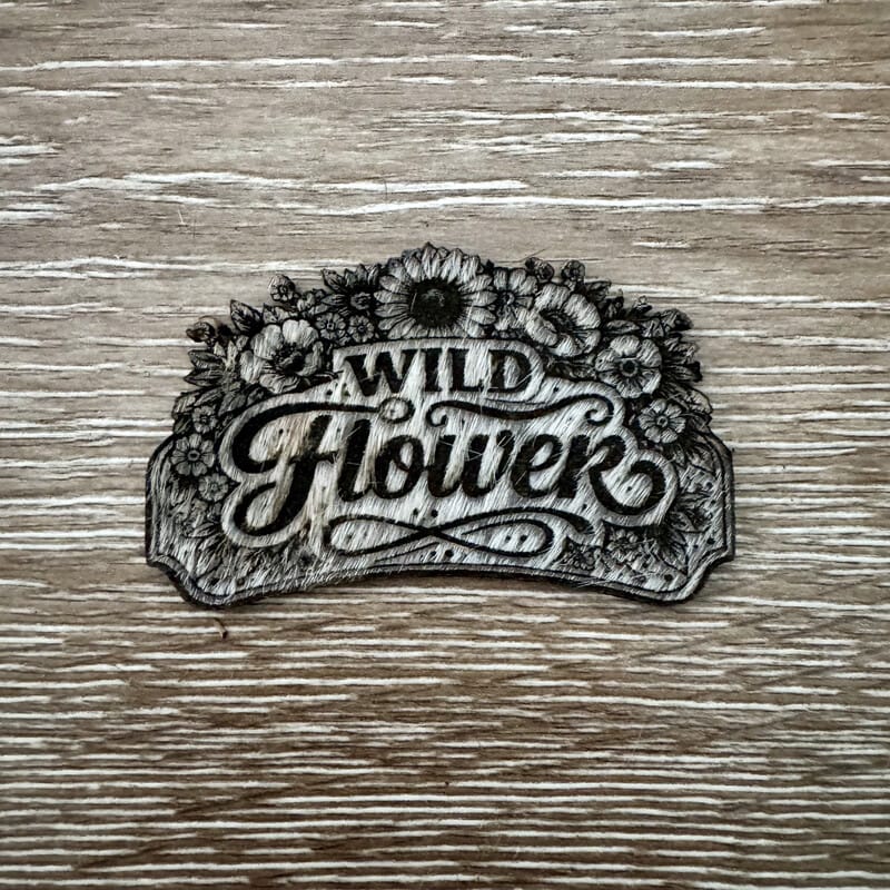 On A Whim Hats Wild Flower Leatherette Iron-On Patch