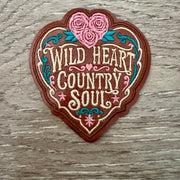 On A Whim Hats Wild Heart Country Soul Leather Iron-On Patch