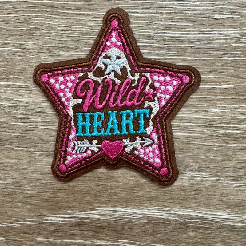 On A Whim Hats Wild Heart Western Star Iron-On Patch