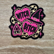 On A Whim Hats Witch B*tch Hearts and Ouija Planchette Iron-On Patch