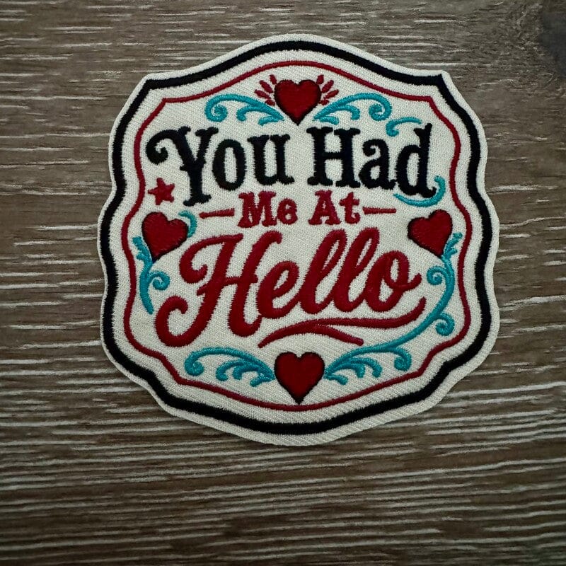 On A Whim Hats You Had Me At Hello Iron-On Patch
