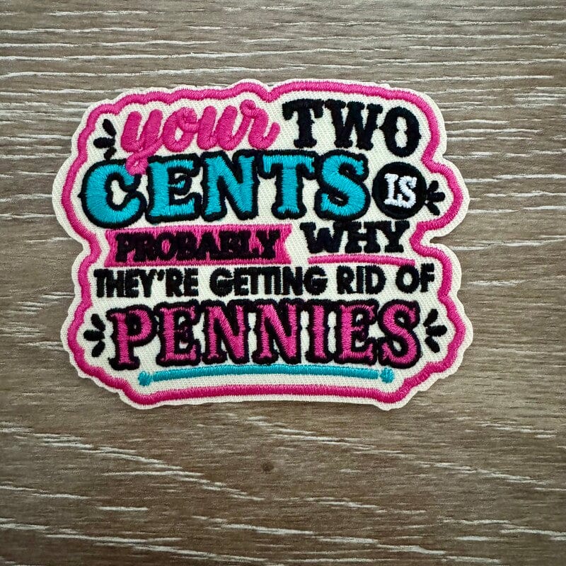 On A Whim Hats Your Two Cents Pennies Iron-On Patch
