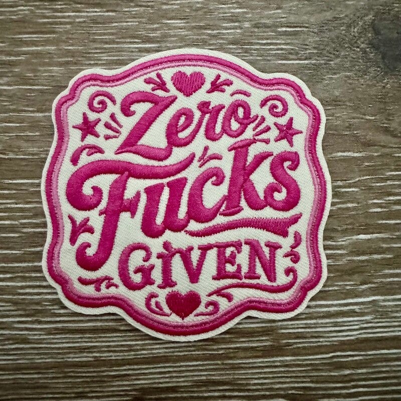 On A Whim Hats Zero F*cks Given Iron-On Patch