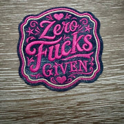 On A Whim Hats Zero F**ks Given Iron-On Patch