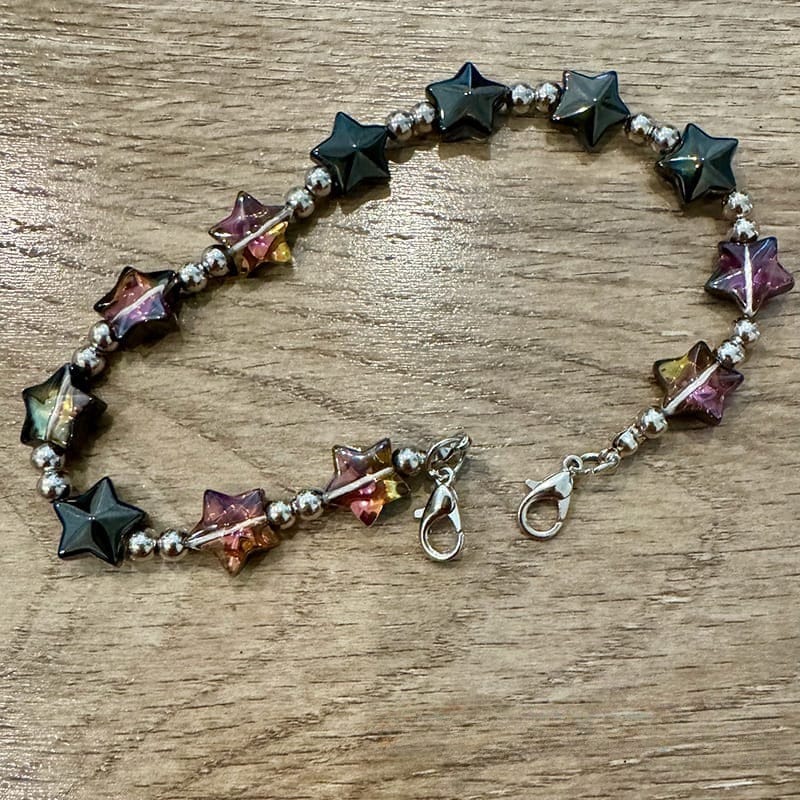 On A Whim Hats Irridescent Purples Star Hat Chain