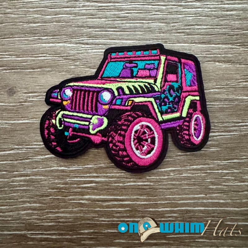 On A Whim Hats Jeep Car Iron-On Patch