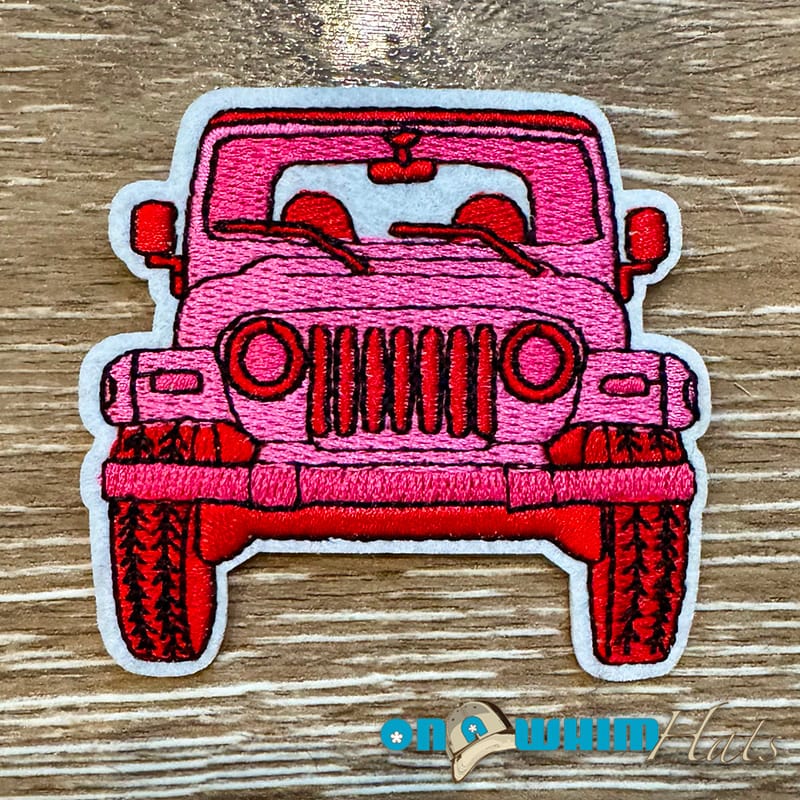On A Whim Hats Jeep Embroidered Iron-On Patch