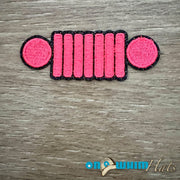 On A Whim Hats Jeep Lights Iron-On Patch