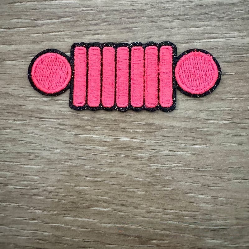 On A Whim Hats Jeep Lights Iron-On Patch