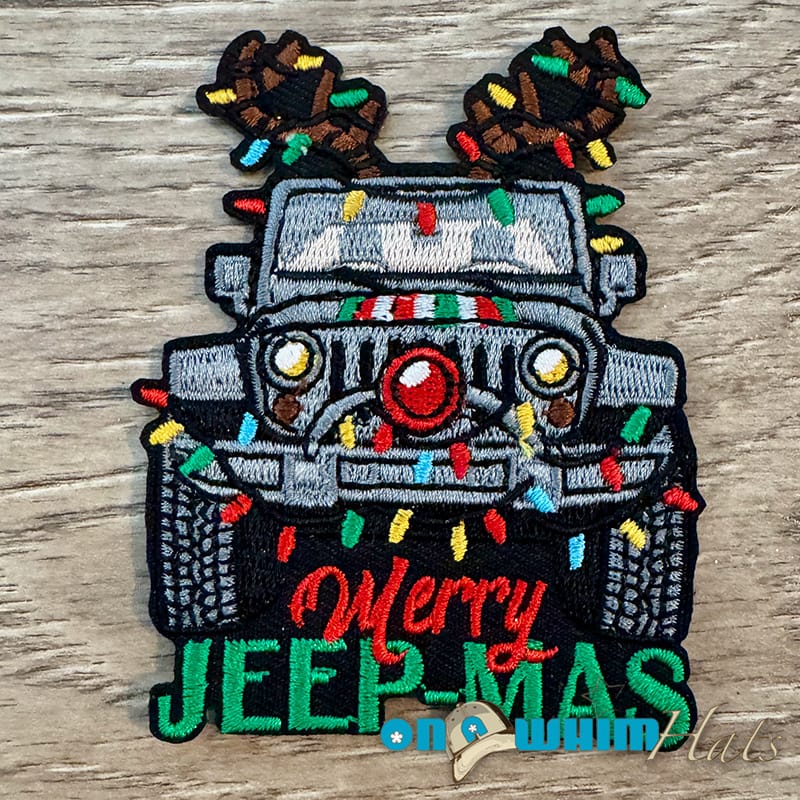 On A Whim Hats Jeep-Mas Iron-On Patch