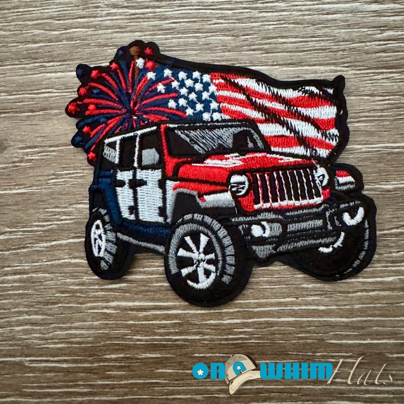On A Whim Hats Jeep USA Iron-On Patch