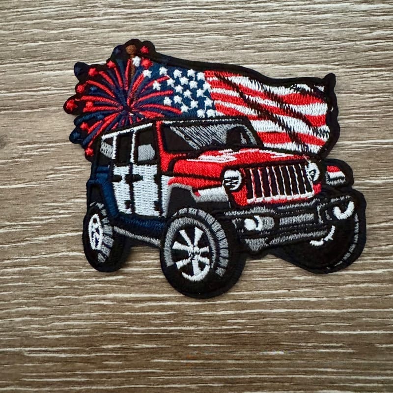 On A Whim Hats Jeep USA Iron-On Patch