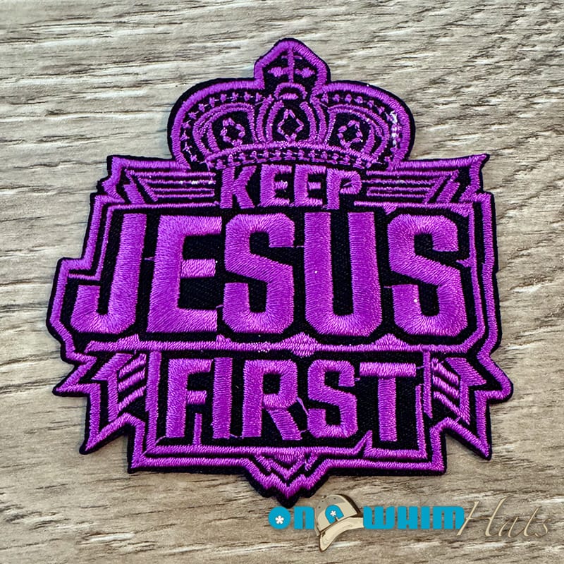 On A Whim Hats Jesus First Iron-On Patch