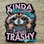 On A Whim Hats Kinda Trashy Raccoon Iron-On Patch