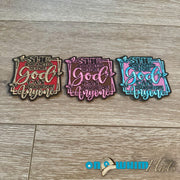 On A Whim Hats Kneel Before God Iron-On Patch