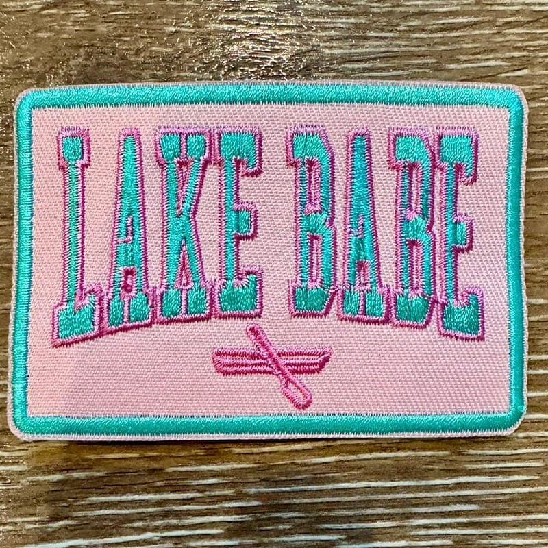 On A Whim Hats Lake Babe Embroidered Iron-On Patch